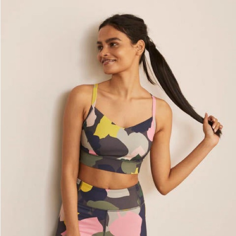 Boden Pink and Yellow Sports Bra Intimates & Sleepwear